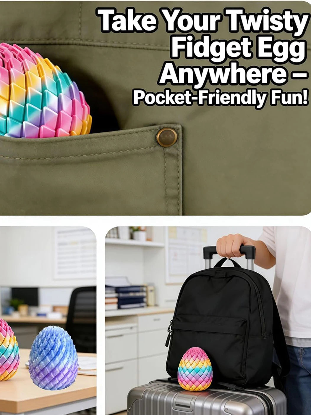 Twisty Fidget Egg – Portable Stress Relief Sensory Toy