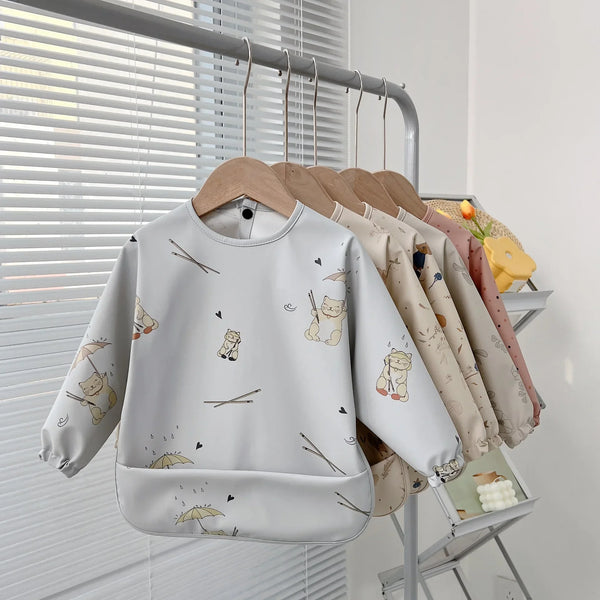 Waterproof Baby Feeding Bib with Long Sleeves