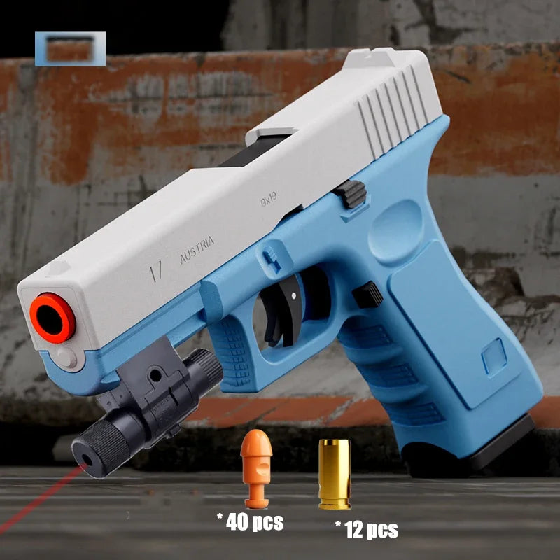Soft Bullet Pistol with Blowback Action and Shell Ejection