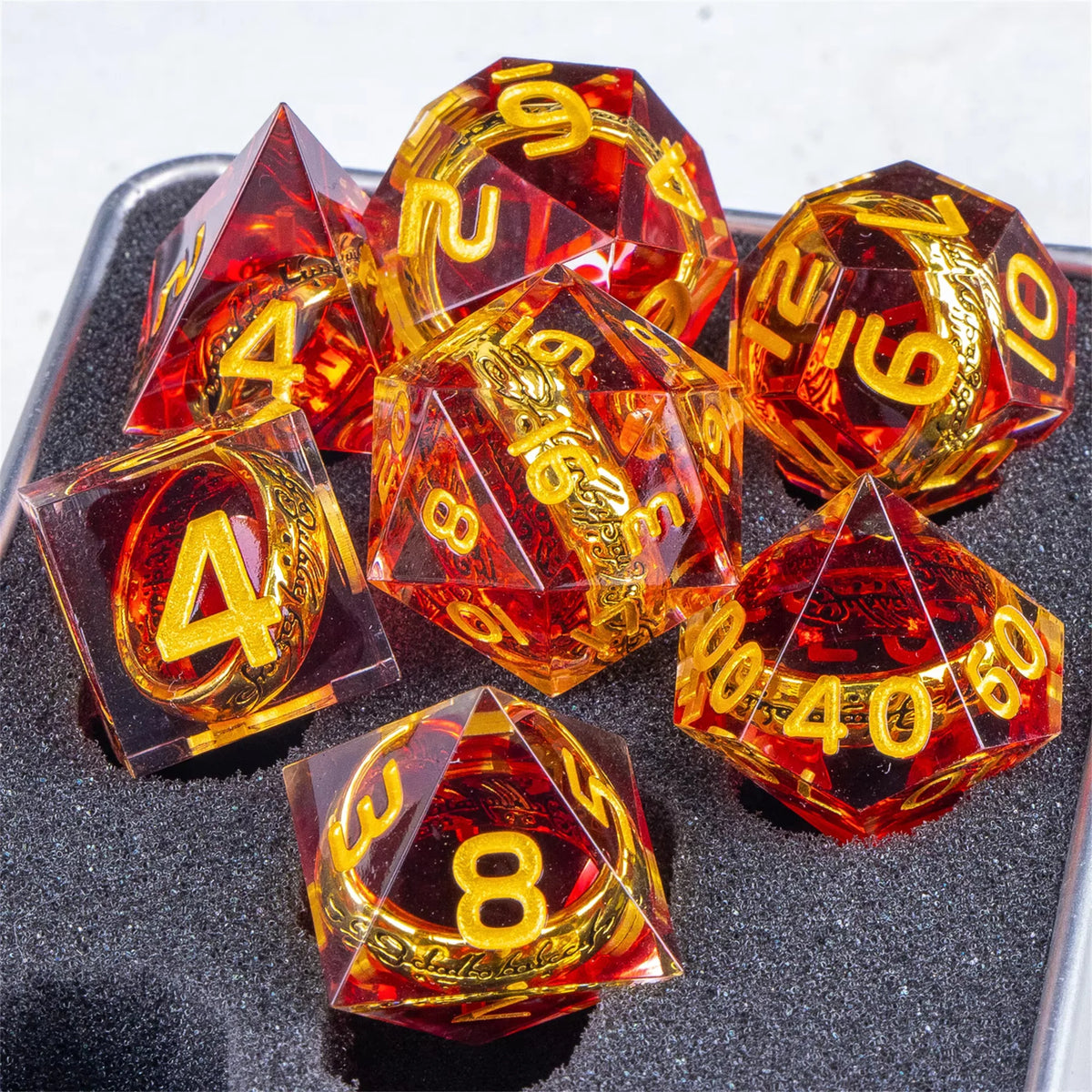 Eye Dice Set – 7-Piece Resin Polyhedral Dice for Horror RPG Games