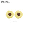 A pair of cream yellow daisy sunflower silicone beads for DIY jewelry making