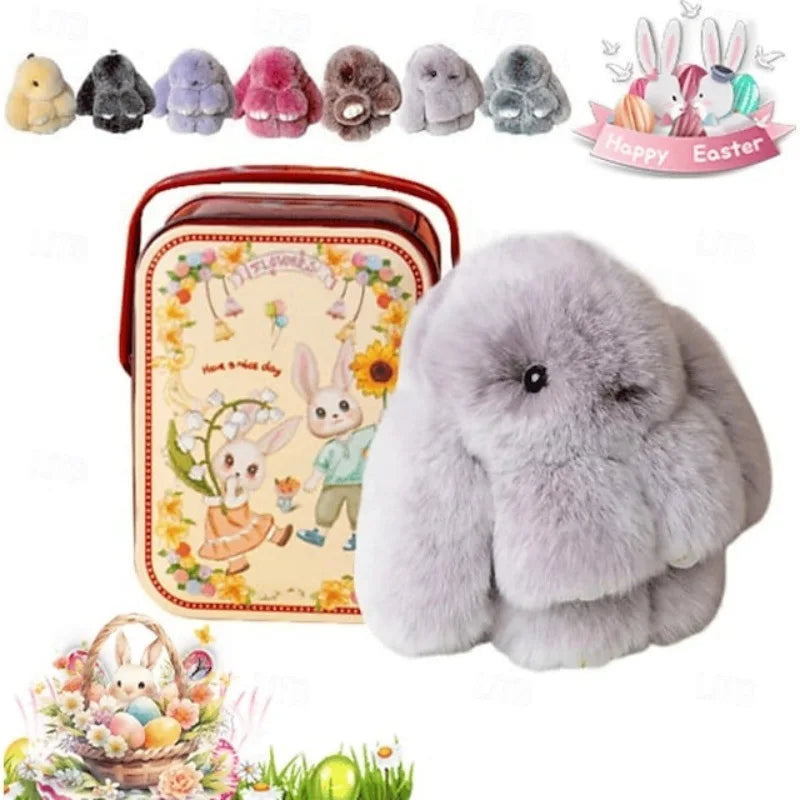 Plush Bunny Keychain Charm