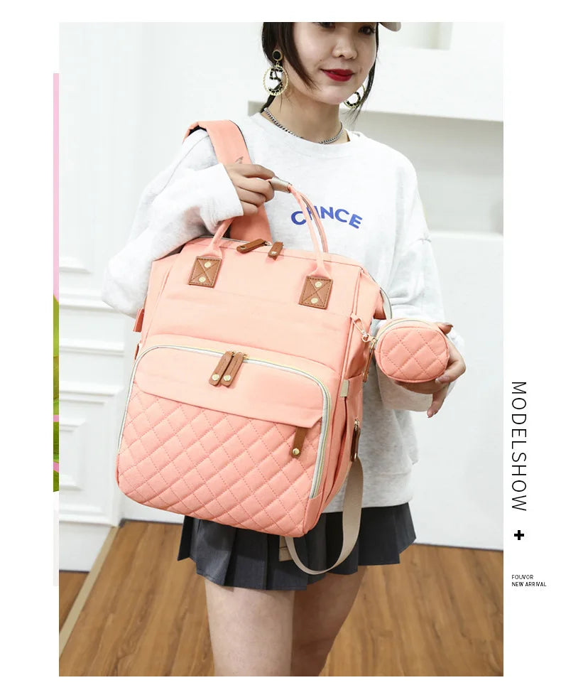 Large Waterproof Diaper Bag Backpack with Insulated Bottle Pocket