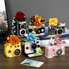 Retro SLR Camera Building Block Set with Floral Accent