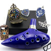 12-Hole Ceramic Ocarina in Alto C with Blue Glaze