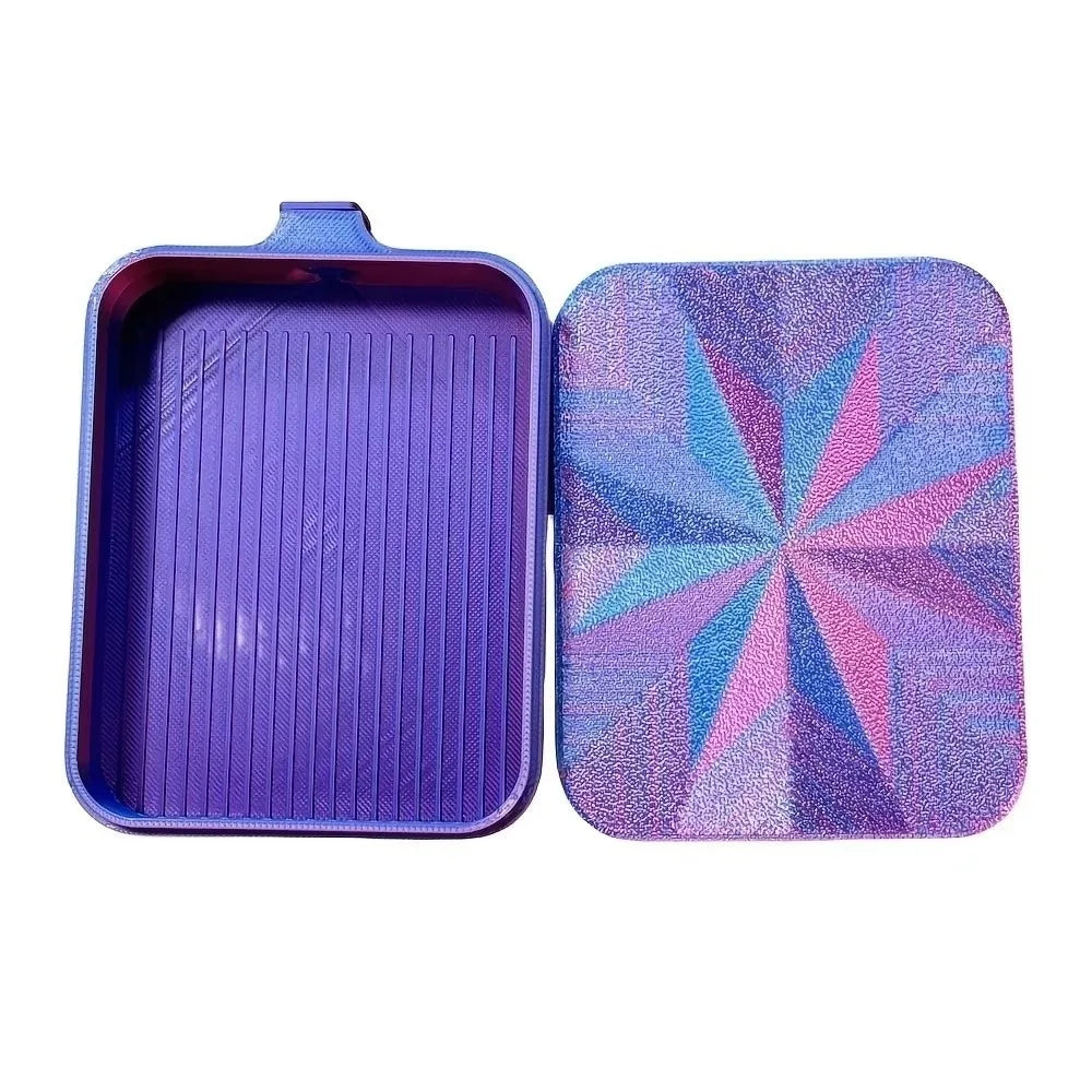 A purple diamond painting tray with a pop-up plug for bead sorting.