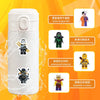 A white cylindrical container of cartoon ninja stickers with various features listed on the packaging.