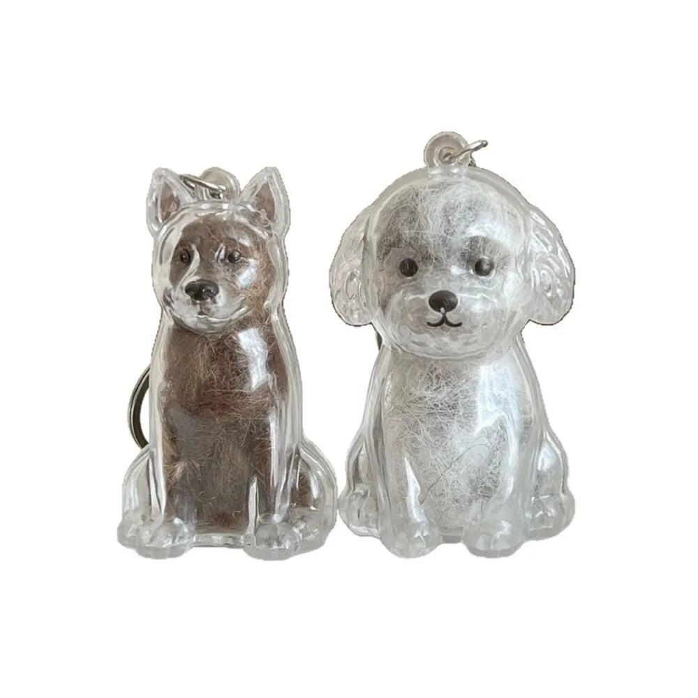 Transparent Dog Fur Keepsake Keychain