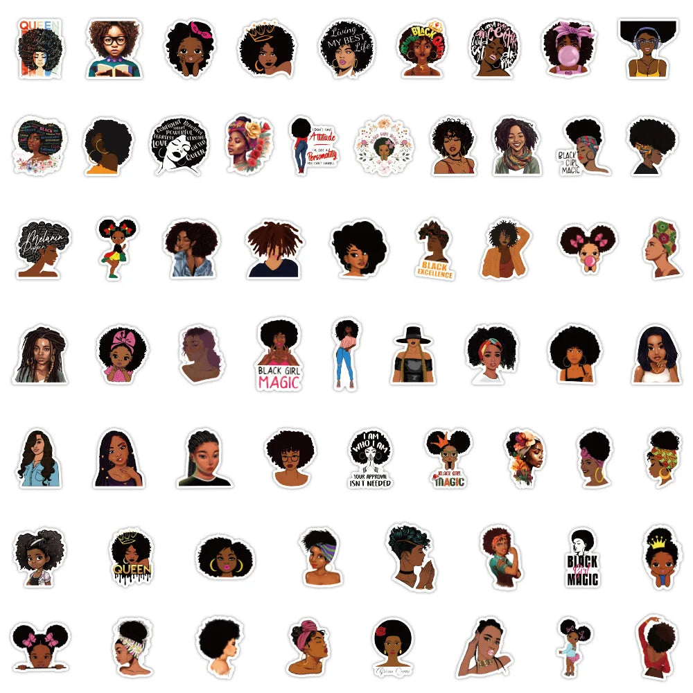 Inspirational Black Girls Sticker Pack for Laptops, Snowboards, and More