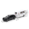 Black diecast metal RV camper truck model with sound and light