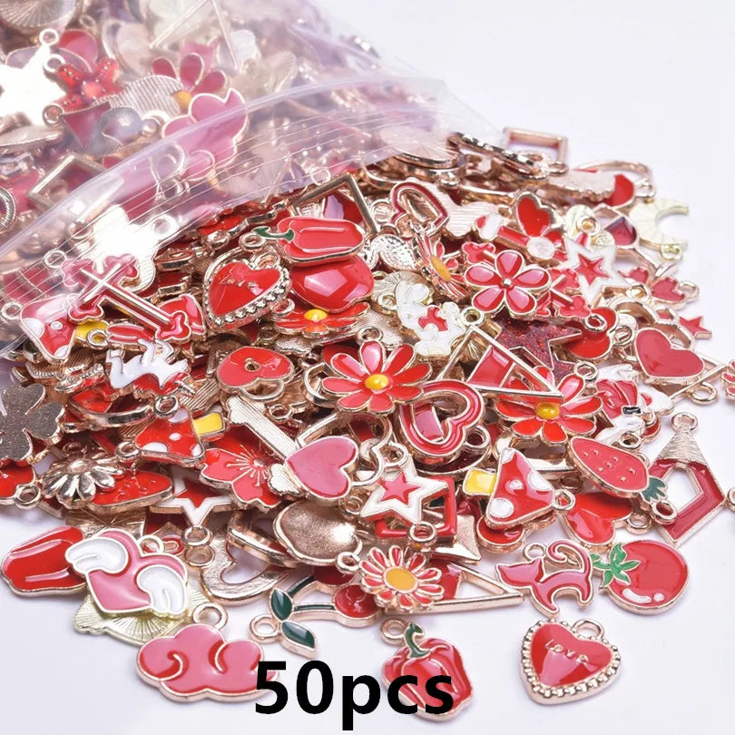 Assorted Enamel Flower Charms for Jewelry Making | Tulip, Rose & More