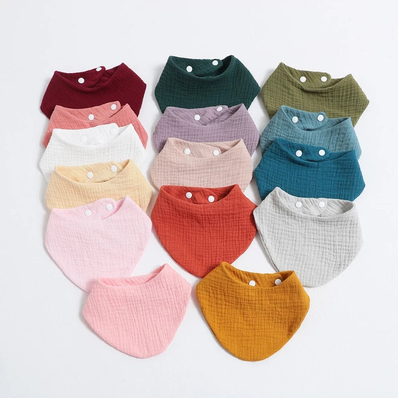 Organic Cotton Muslin Baby Bib with Bandana Style