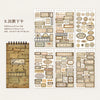 A collection of vintage-style labels, stickers, and stamps for scrapbooking and journaling.