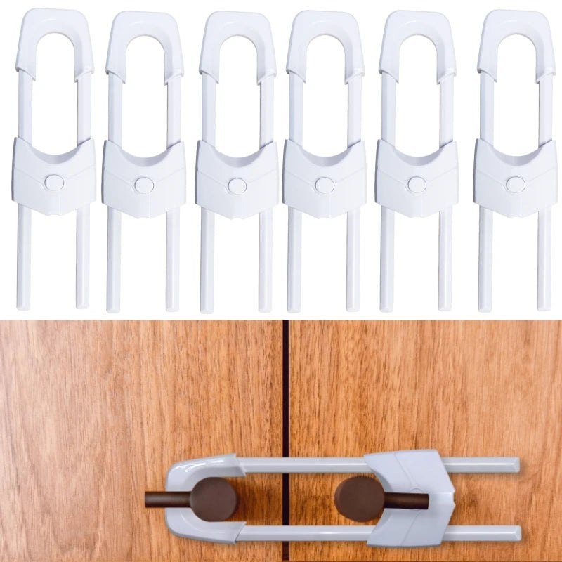 Adjustable U-Shaped Cabinet Locks for Child Safety