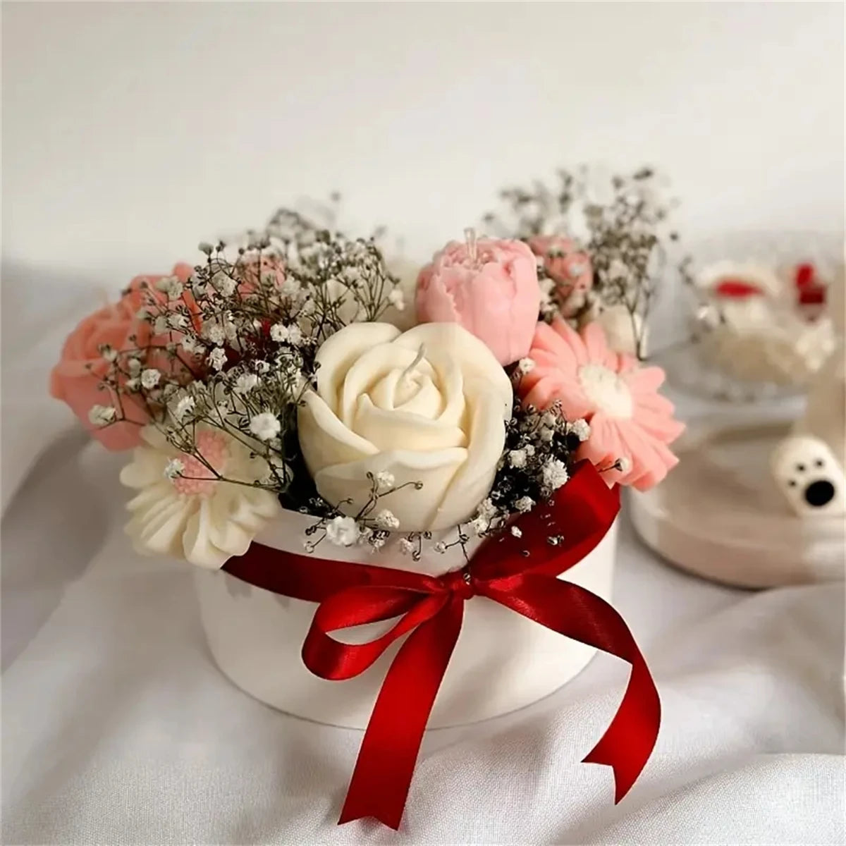 5-Piece Floral Silicone Candle Mold Set