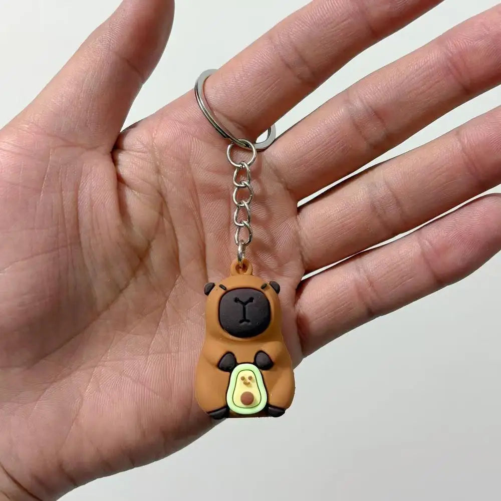 Cute Capybara Keychain Charm – Soft PVC Pendant for Bags, Phones & Keys