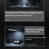 A 1:64 scale LED light-up underground parking garage diorama featuring a car and various accessories.