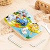 Farm Animal Wooden Screw Puzzle Toy Set with Child-Safe Tools