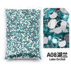 Bag of teal and silver flat-back resin rhinestones for DIY craft and nail art