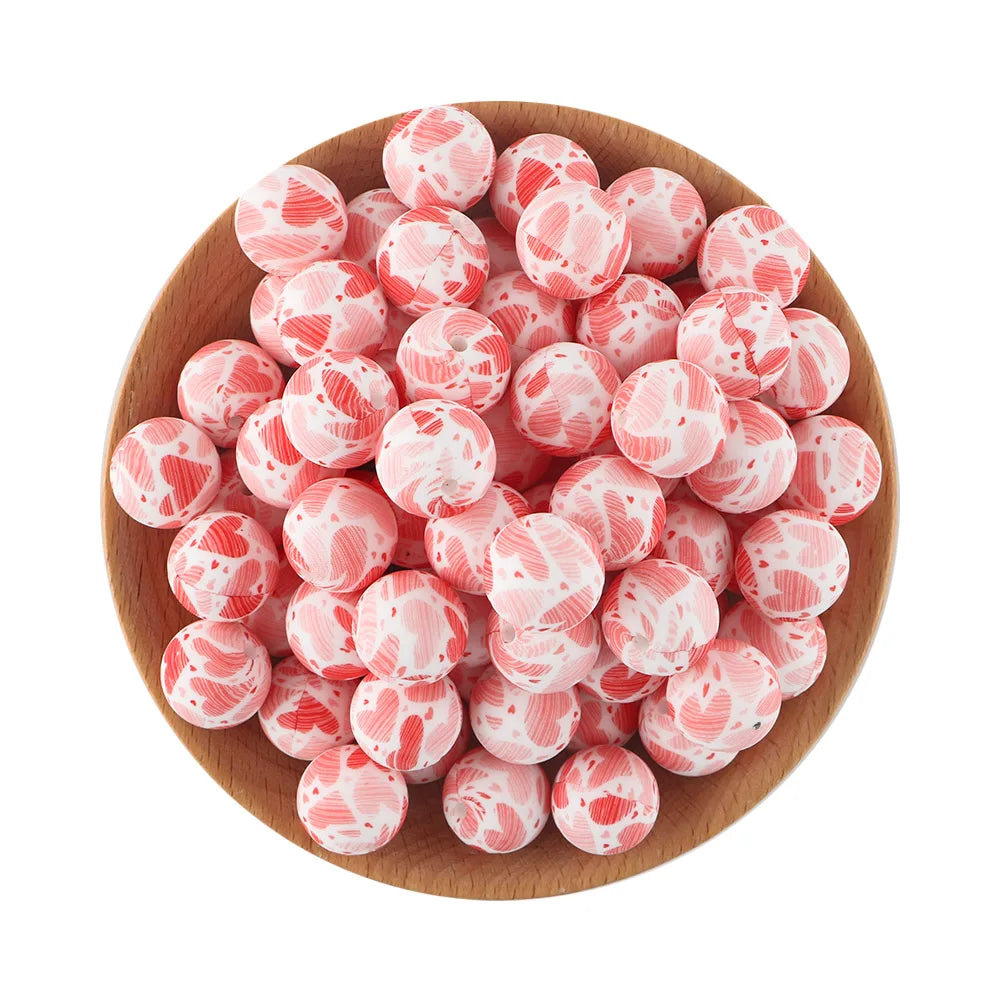 Pink Silicone Round Beads for DIY Jewelry Making