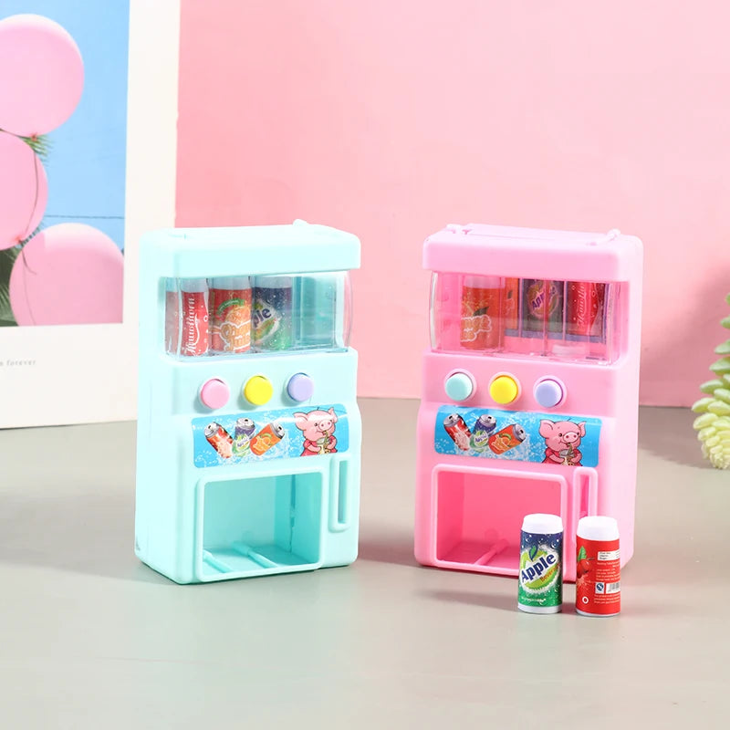 Kids Interactive Vending Machine Toy with Mini Drinks and Coins
