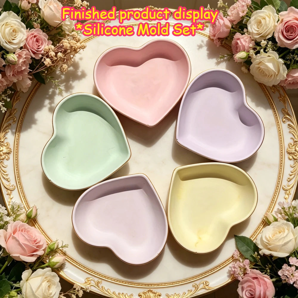 Heart-Shaped Silicone Mold for Resin, Cement, and Candle Crafts