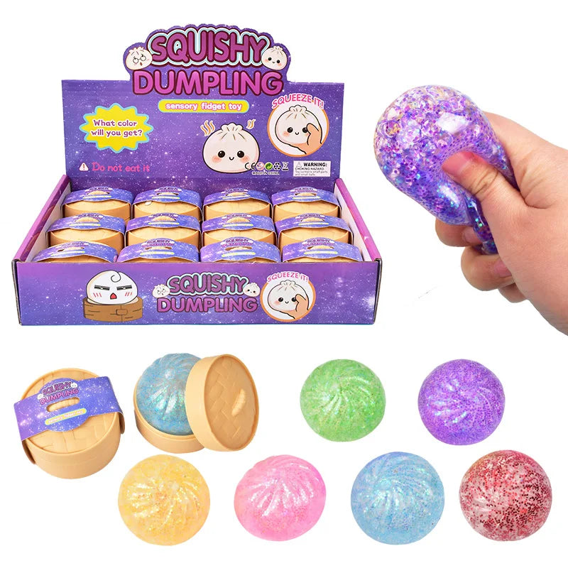 Soft Squeeze Dumpling Stress Balls – Sensory Fidget Toy Set