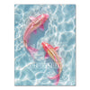 A pink fish swimming in clear blue water, captured in a close-up underwater shot.