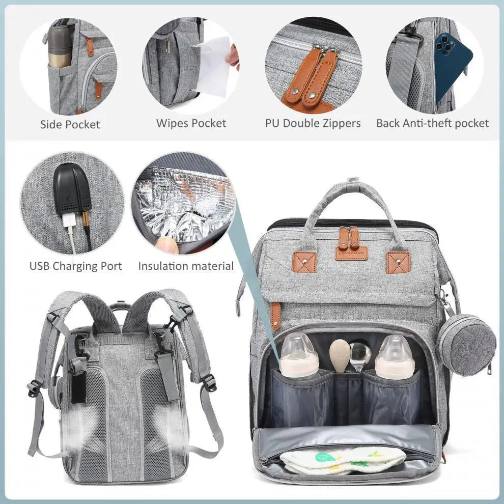 Multifunctional Diaper Backpack for Babies & Toddlers