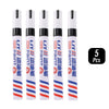 Eight permanent paint markers in black and white packaging are displayed in a row.