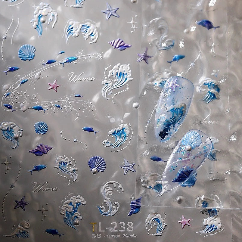 Ocean-Inspired Nail Art Sticker Set