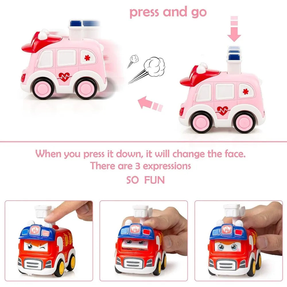 Toddler Press and Go Toy Vehicles Set