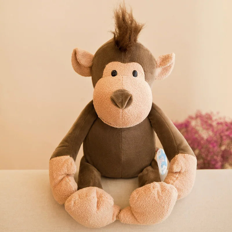 Soft Forest Animal Plush Toys Set – Lion, Elephant, Monkey & More