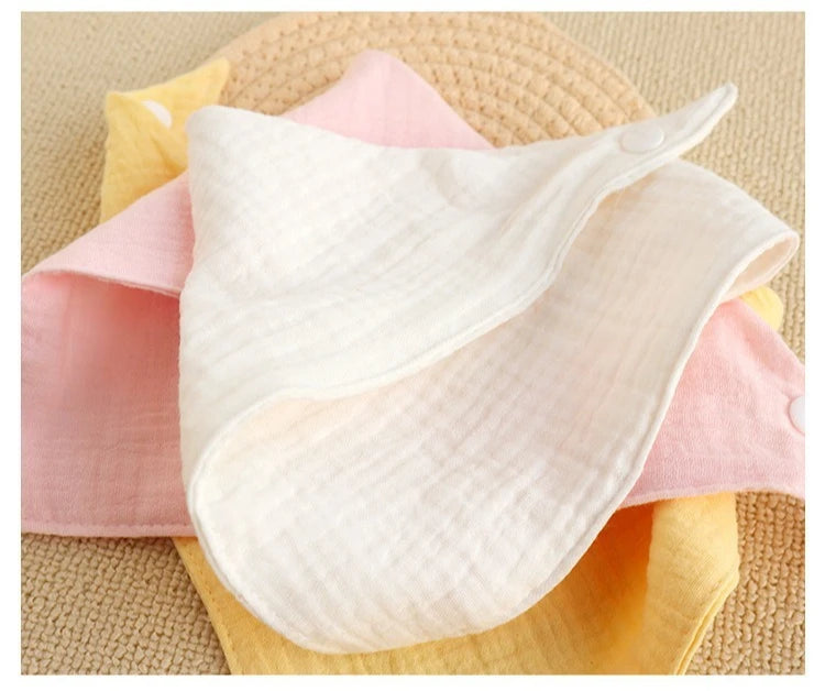 Soft Cotton Muslin Baby Bandana Bibs (4-Pack) for Feeding & Teething