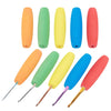 A pack of ten foam grip sleeves for tools and utensils in various colors including orange, green, yellow, blue, and red.