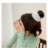 Plush Knit Scrunchie Hair Ties with Leather Accent