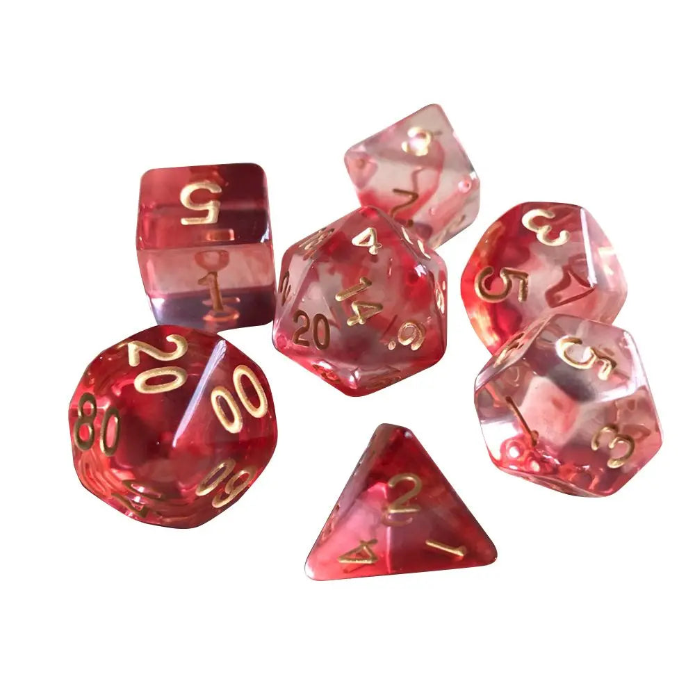 7-Piece Polyhedral Dice Set with Dual-Color Design for RPG and Tabletop Games