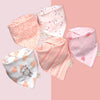 Cotton Waterproof Baby Bibs with Absorbent Bandana (5-Pack)