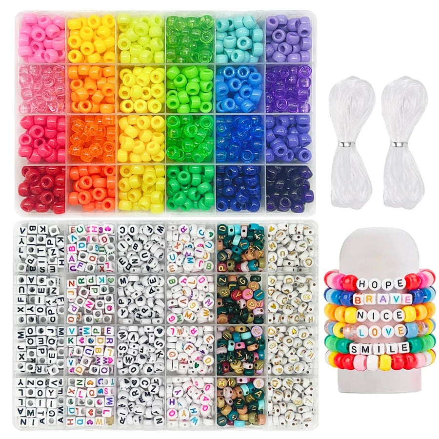 Pony Beads and Letter Beads Craft Kit for Bracelet Making