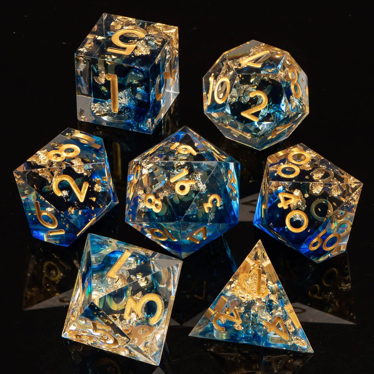 Handmade Resin Sharp Edge Dice Set for RPG Games