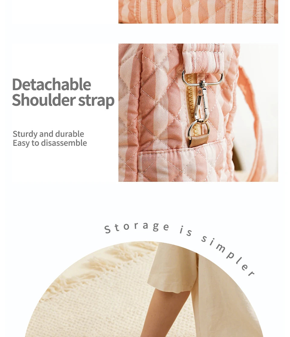 Quilted Maternity Diaper Bag with Crossbody Strap