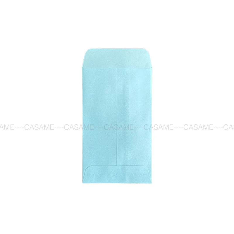 A light blue mini kraft paper gift bag for party favors or weddings.