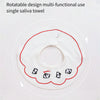 White silicone drool bibs with bear designs arranged around a circular, rotatable design.