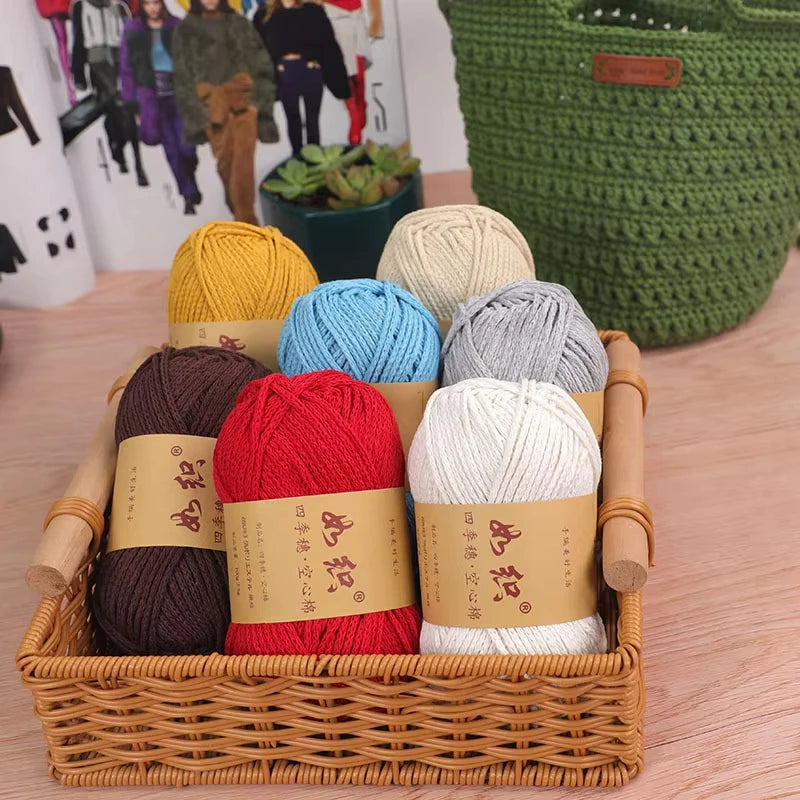 Soft Cotton Blend Crochet Yarn – 85m per Roll