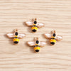 Gold Enamel Honeybee Charms for Jewelry Making (Set of 10)