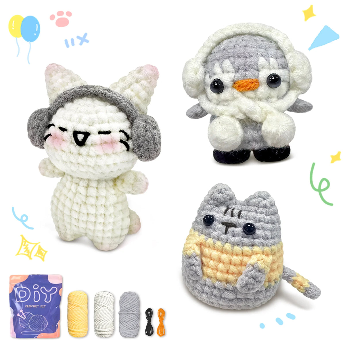 Animal Crochet Kit for Beginners – Complete Starter Set with Step-by-Step Guide