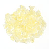A pile of 50 clear yellow cherry blossom flower glass beads for jewelry making