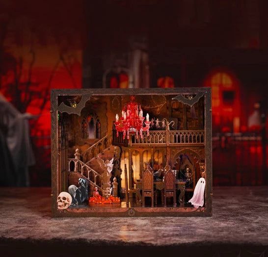 Haunted Halloween Book Nook DIY Kit with LED Lighting