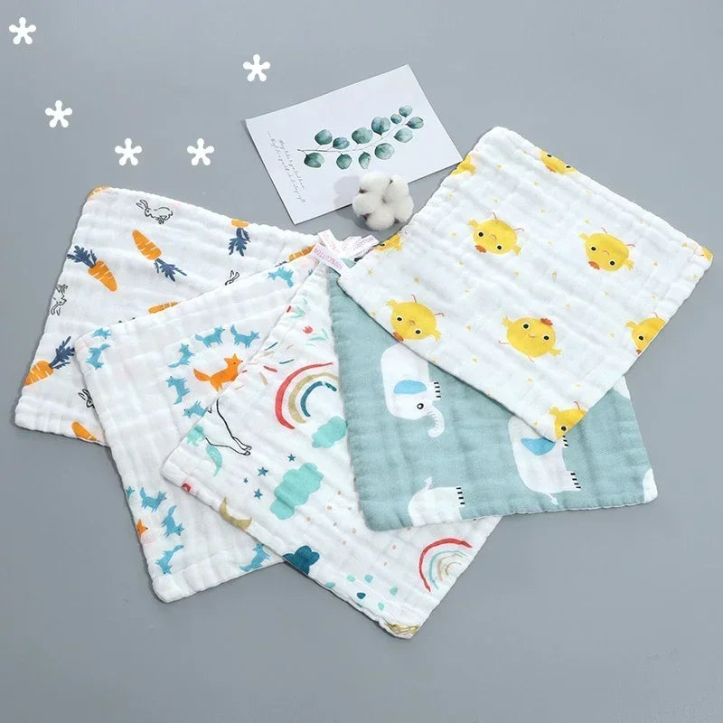 Soft Cotton Muslin Baby Washcloths (Set of 5)