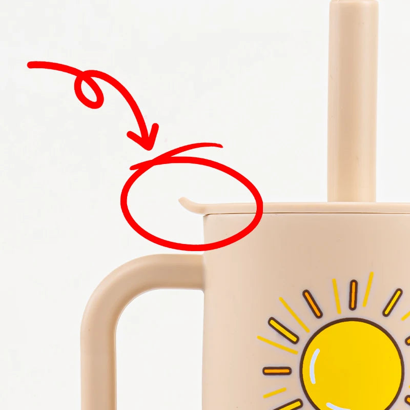 Silicone Baby Sippy Cup with Straw and Handles